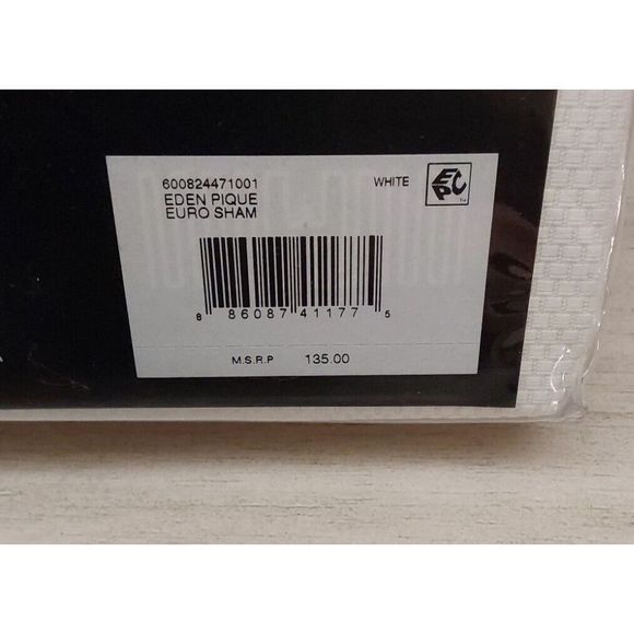 Ralph Lauren EDEN PIQUE White 100% Cotton Euro European Pillow Sham 26"x 26" - Picture 10 of 10